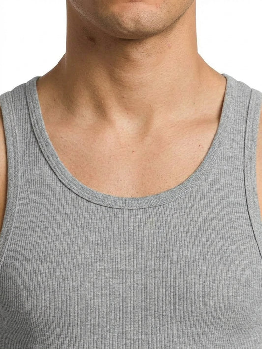 Men’s Premium Fine Rib-Knit Cotton Tank Top (Pack Of 3)