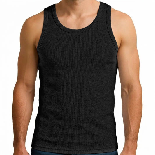 Pack Of Three Men’s Premium Fine Rib-Knit Cotton Tank Top