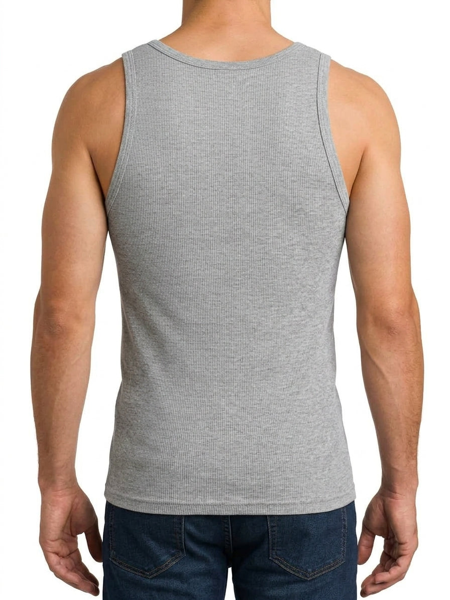 Men’s Premium Fine Rib-Knit Cotton Tank Top (Pack Of 3)