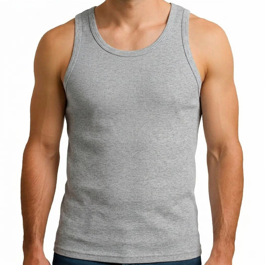 Men’s Premium Fine Rib-Knit Cotton Tank Top (Pack Of 2)