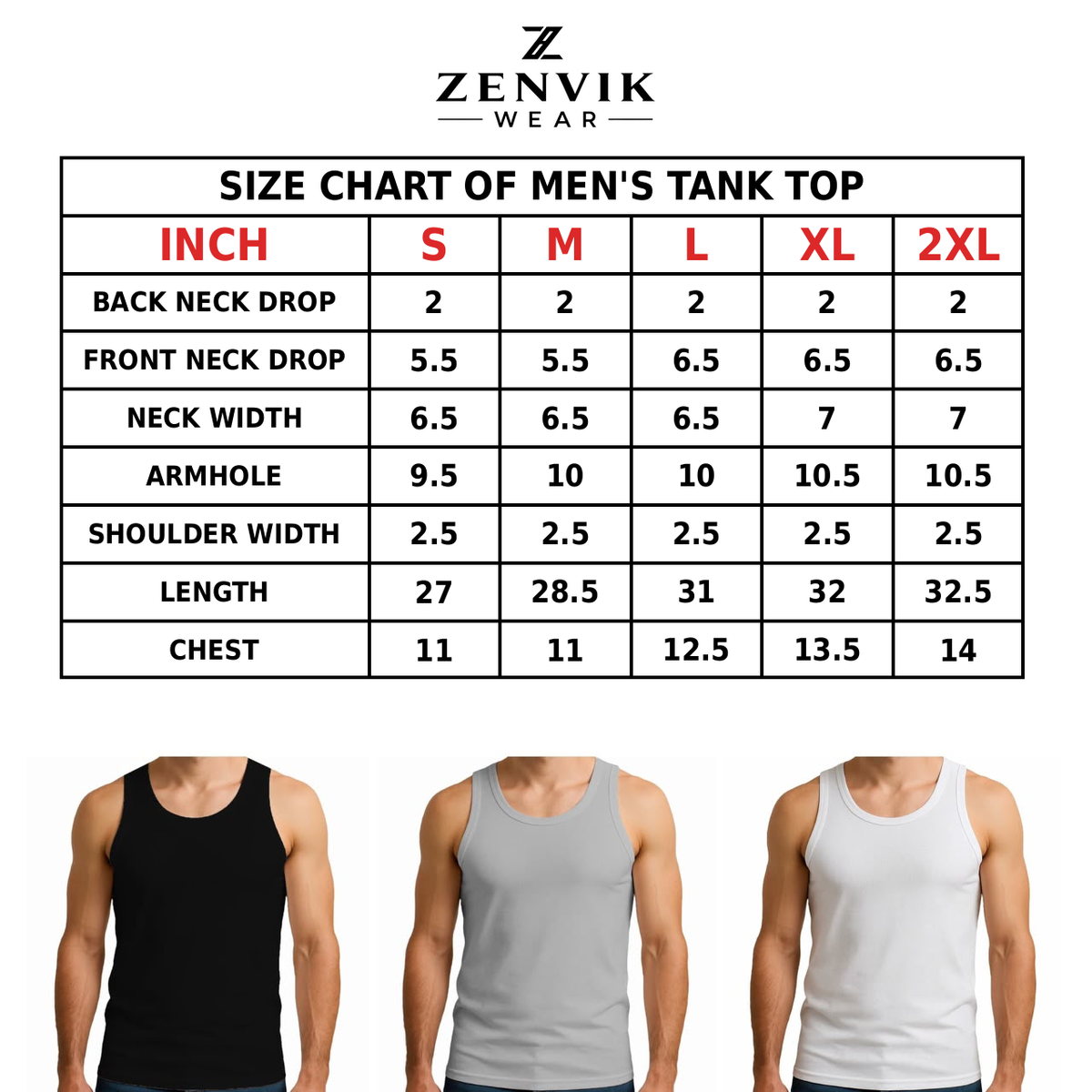 Pack Of Three Men’s Premium Fine Rib-Knit Cotton Tank Top